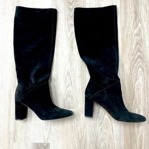 Tall suede slouchy boots